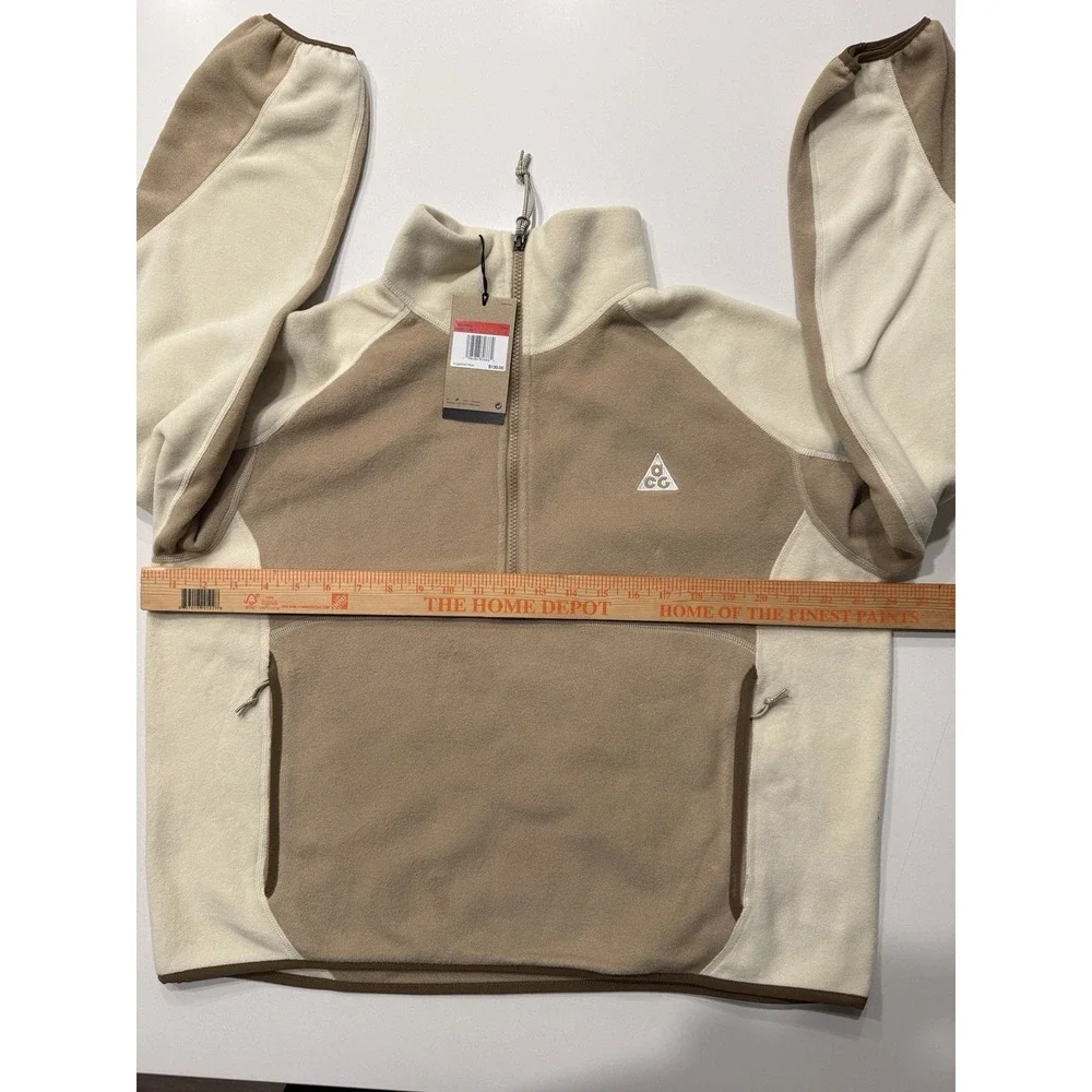 Nike ACG Wolf Tree Half Zip Fleece Top Parachute Beige HJ0237-297 Womens L